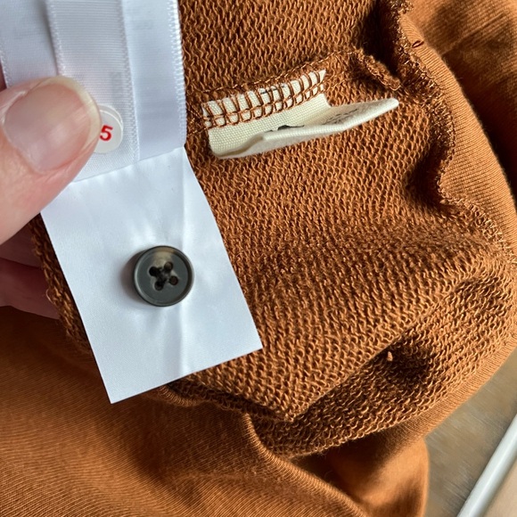 Madewell Henley puff sleeve sweatshirt brown size XXsmall NB331 NWT - Picture 5 of 10